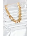 Gold Renk Pirinç Saçaklı Kadın Kadın Kolye