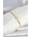 Gold Renk Pirinç Sedefli Asansörlü Kadın Bileklik
