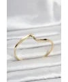 Gold Renk Pirinç Zikzak Model Kadın Bileklik