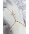 Gold Renk Pirinç Zirkon Taşlı Kelebek Model Şahmeran