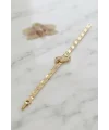 Gold Renk Pirinç Zirkon Taşlı Yılan Model Kadın Bileklik