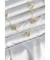 Gold Renk Yonca Model VIP Seri Kadın Kolye