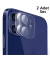 GOR İPhone 12 Mini 5.4 Best Full Tempered Cam Kamera Koruyucu 2Adet Set-(5775)