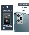 GOR İPhone 13 Pro 13 Pro Max 3D Tempered Cam Kamera Koruyucu 2Adet Set-(5775)