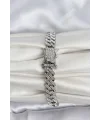 Gümüş Renk Pirinç Cuba Chain Gurmet Bileklik
