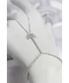 Gümüş Renk Pirinç Zirkon Taşlı Kelebek Model Şahmeran