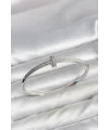 Gümüş Renk T Model Zirkon Taşlı Kadın Kelepçe Bileklik