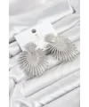 Gümüş Renk Zirkon Taşlı Palmiye Model Kadın Abiye Küpe