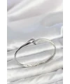 Gümüş Renk Zirkon Taşlı Tifani Model Kadın Kelepçe Bileklik