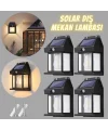 Güneş Enerjili Bahçe Aydınlatması Aplik Dekor Solar Ve Sensörlü Bahçe Balkon Ve Garaj Lambası
