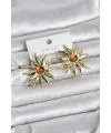 Güneş Model Gold Renk Pirinç Kadın Küpe