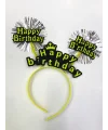 Happy Birthday Neon Renk Doğum Günü Tacı 12 Adet