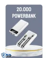 Hızlı Şarj Destekli 20.000mAh Powerbank USB Type-C Lightning LCD