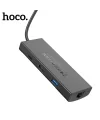 Hoco HB44 Type-C to HDMI + RJ45 + 100Mbps + SD/TF + USB3.0 + USB2.0 PD + 4K 30Hz Hub-(5775)