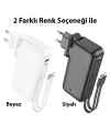 Hoco J126 USB-A+Type-C Çıkışlı Type-c+Lightning Kablolu 10000mAh Powerbank Şarj Aleti-(5775)