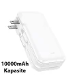 Hoco J126 USB-A+Type-C Çıkışlı Type-c+Lightning Kablolu 10000mAh Powerbank Şarj Aleti-(5775)