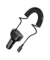 HOCO NZ11A 30W 2 USB+ Type-C Girişli iPhone Kablolu Araç Çakmaklık Şarj Aleti-(5775)