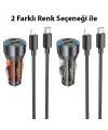 HOCO NZ12A Action PD43W USB + Type-C Araç Çakmaklık Hızlı Şarj Aleti + Type-C to iPhone Lightning Ka-(5775)