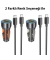 HOCO NZ12A Action PD43W USB + Type-C Araç Çakmaklık Hızlı Şarj Aleti + Type-C to Type-C Kablo-(5775)