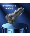 HOCO NZ12B Unimpeded PD48W USB + Type-C Araç Çakmaklık Hızlı Şarj Aleti-(5775)