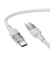 Hoco U129 Transparan Type-C to Lightning  Data ve Şarj Kablosu 1m-(5775)