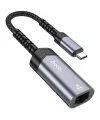 Hoco UA26 Type-c OTG RJ45 İnternet Adaptörü Dönüştürücü 1000 Mbps-(5775)