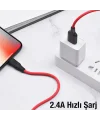 HOCO X21 Plus USB to iPhone Lightning Silikon Hızlı Şarj ve Data Kablosu-(5775)