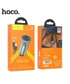 HOCO Z49 Çift USB Girişli Araç Şarj Başlık + USB To iPhone Lightning Kablo-(5775)