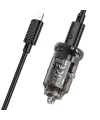 HOCO Z53 Sight Single PD30W Type-C Girişli Araç Çakmaklık Hızlı Şarj Aleti + Type-C to iPhone Lightn-(5775)