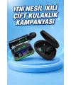 İkili Bluetooth Kulaklık Dijital Göstergeli Uzun Pil Ömrü Yüksek Ses Kaliteli