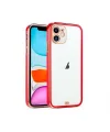 iPhone 12 6.1inç Gold Çerçeve Kamera Korumalı Silikon Bumper Kılıf-(5775)