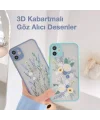 iPhone 12 6.1inç Kamera Korumalı Çiçek Desenli Silikon Kılıf-(5775)