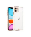 iPhone 12 Mini 5.4inç Gold Çerçeve Kamera Korumalı Bumper Kılıf-(5775)