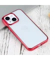 iPhone 13 Mini 5.4inç Lazer Kaplama Renkli Kenar Şeffaf Kılıf-(5775)