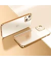 iPhone 13 Mini Renkli Kenar Şeffaf Kılıf Kamera Korumalı Silikon Kılıf-(5775)