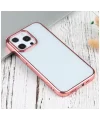 iPhone 13 Pro 6.1inç Lazer Kaplama Renkli Kenar Şeffaf Kılıf-(5775)