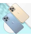 iPhone 13 Pro Max Renkli Kenar Şeffaf Kılıf Kamera Korumalı Silikon Kılıf-(5775)