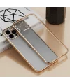 iPhone 13 Pro Renkli Kenar Şeffaf Kılıf Kamera Korumalı Silikon Kılıf-(5775)