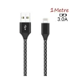 İPhone 14-13-12 11 3.0A Hızlı Halat Usb Şarj Kablosu 1MM-(5775)