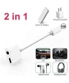 İPhone-3.5mm Kulaklık Ve Şarj Dönüştürücü Başlık Adaptör Kablo-(5775)