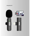 iPhone İçin Çift Mikrofonlu Telsiz Yaka Mikrofonu 360 Derece HD Ses