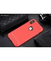 İphone XXS Dark Ultra Koruma Karbon Fiber Silikon Kılıf-(5775)