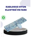 Kablosuz Retro Klavye ve Mouse Seti – 104 Tuşlu Sessiz Yazım