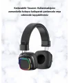 Kablosuz RGB Işıklı Katlanabilir Bluetooth Kulak Üstü Kulaklık