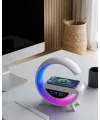Kablosuz Şarjlı Bluetooth Hoparlör RGB Işık Gece Lambası Dijital Saat