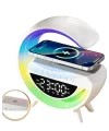 Kablosuz Şarjlı Bluetooth Hoparlör RGB Işık Gece Lambası Dijital Saat
