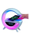 Kablosuz Şarjlı Bluetooth Hoparlör RGB Işık Gece Lambası Dijital Saat