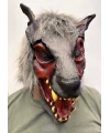 Kafaya Tam Geçmeli Lateks Dişli Ağzı Açık Kurt Maskesi