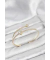 Kalp Model Pirinç Gold Renk Kadın Bileklik