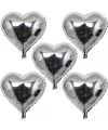 Kalp Şekilli Gümüş Renk Folyo Balon 45 Cm 5 Adet